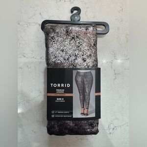 Torrid Black and Silver Metallic Leggings